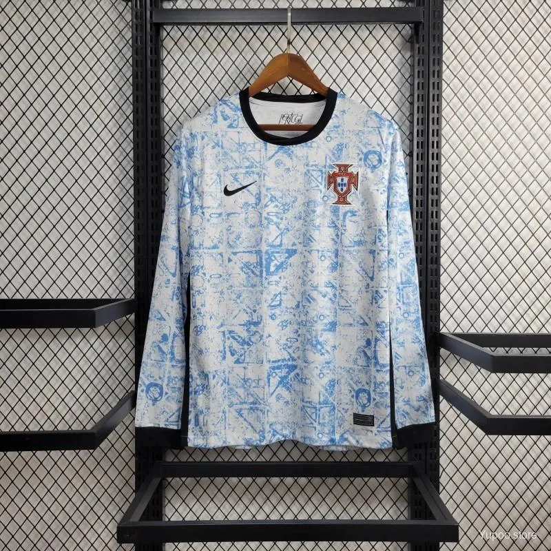 Camiseta Portugal 2024 VISITANTE MANGA LARGA VERSION FAN